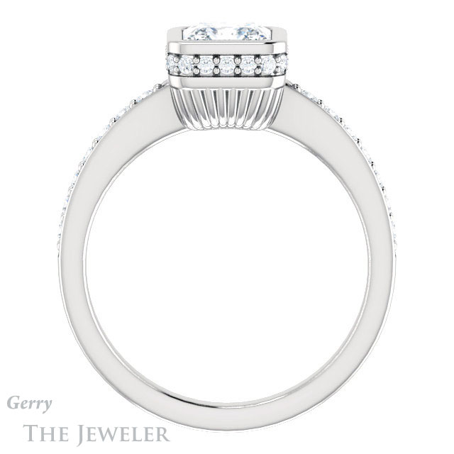 Princess Cut Forever One Moissanite Engagement Ring #GTJ1034-square-fo-w