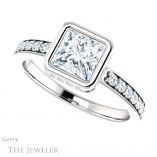 Princess Cut Forever One Moissanite Engagement Ring #GTJ1034-square-fo-w