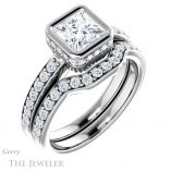 Princess Cut Forever One Moissanite Engagement Ring #GTJ1034-square-fo-w