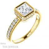 Princess Cut Forever One Moissanite Engagement Ring #GTJ1034-square-fo-y
