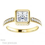 Princess Cut Forever One Moissanite Engagement Ring #GTJ1034-square-fo-y