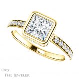 Princess Cut Forever One Moissanite Engagement Ring #GTJ1034-square-fo-y