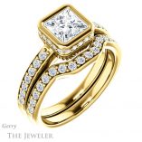 Princess Cut Forever One Moissanite Engagement Ring #GTJ1034-square-fo-y