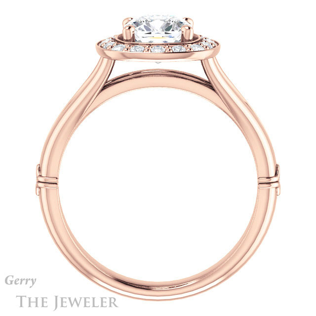 Cushion Cut Forever One Moissanite Engagement Ring #GTJ1035-cushion-fo-r