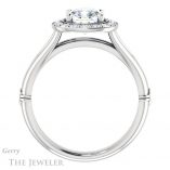 Cushion Cut Forever One Moissanite Engagement Ring #GTJ1035-cushion-fo-w 2 Cushion Cut Forever One Moissanite Engagement Ring #GTJ1035-cushion-fo-w