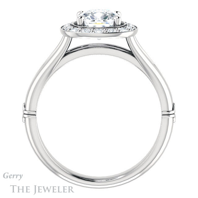 Cushion Cut Forever One Moissanite Engagement Ring #GTJ1035-cushion-fo-w