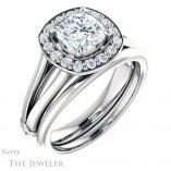 Cushion Cut Forever One Moissanite Engagement Ring #GTJ1035-cushion-fo-w 6 Cushion Cut Forever One Moissanite Engagement Ring #GTJ1035-cushion-fo-w