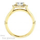 Cushion Cut Forever One Moissanite Engagement Ring #GTJ1035-cushion-fo-y
