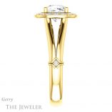 Cushion Cut Forever One Moissanite Engagement Ring #GTJ1035-cushion-fo-y
