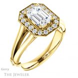 Emerald Cut Forever Brilliant Moissanite Engagement Ring #GTJ1035-emerald-fb-y
