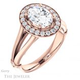 Oval Shaped Forever One Moissanite Engagement Ring #GTJ1035-oval-fo-r