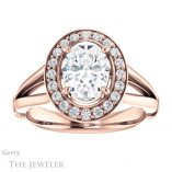 Oval Shaped Forever One Moissanite Engagement Ring #GTJ1035-oval-fo-r