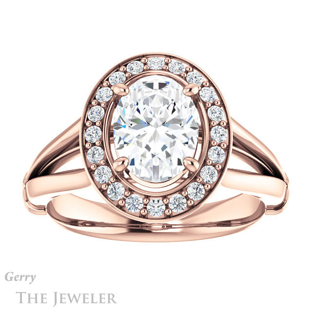 Oval Shaped Forever One Moissanite Engagement Ring #GTJ1035-oval-fo-r