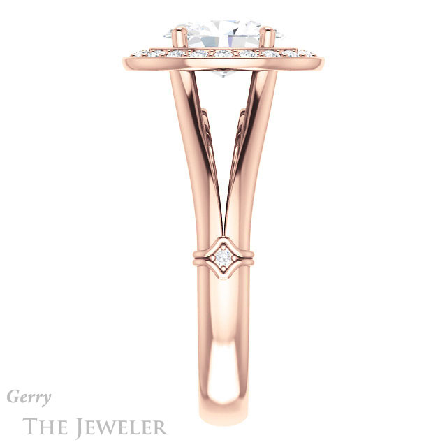 Oval Shaped Forever One Moissanite Engagement Ring #GTJ1035-oval-fo-r