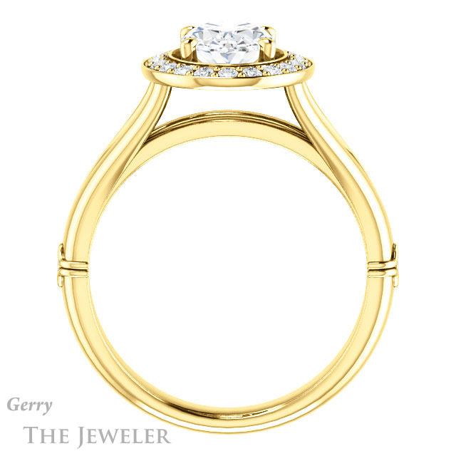 Oval Shaped Forever One Moissanite Engagement Ring #GTJ1035-oval-fo-y 2 Oval Shaped Forever One Moissanite Engagement Ring #GTJ1035-oval-fo-y