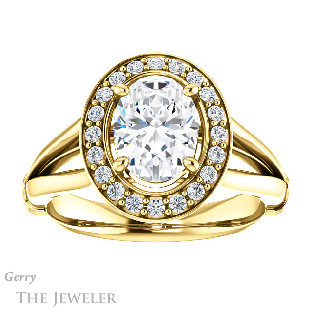 Oval Shaped Forever One Moissanite Engagement Ring #GTJ1035-oval-fo-y 1 Oval Shaped Forever One Moissanite Engagement Ring #GTJ1035-oval-fo-y