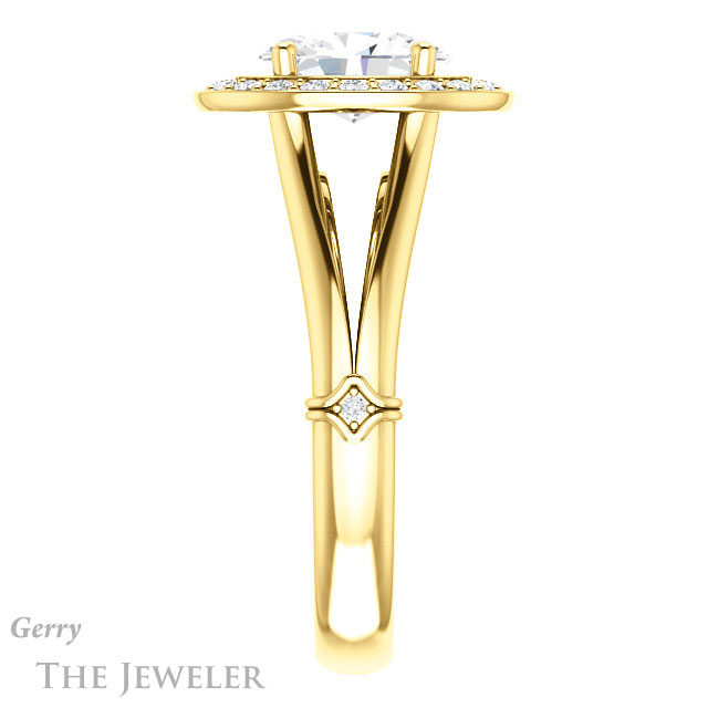Oval Shaped Forever One Moissanite Engagement Ring #GTJ1035-oval-fo-y 3 Oval Shaped Forever One Moissanite Engagement Ring #GTJ1035-oval-fo-y