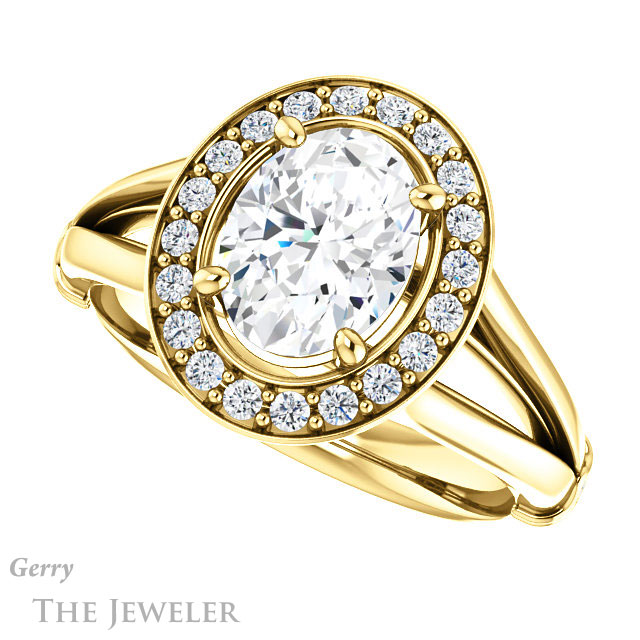 Oval Shaped Forever One Moissanite Engagement Ring #GTJ1035-oval-fo-y 5 Oval Shaped Forever One Moissanite Engagement Ring #GTJ1035-oval-fo-y
