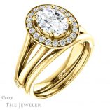 Oval Shaped Forever One Moissanite Engagement Ring #GTJ1035-oval-fo-y 6 Oval Shaped Forever One Moissanite Engagement Ring #GTJ1035-oval-fo-y