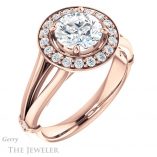 Round Cut Forever One Moissanite Engagement Ring #GTJ1035-round-fo-r 4 Round Cut Forever One Moissanite Engagement Ring #GTJ1035-round-fo-r