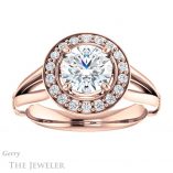 Round Cut Forever One Moissanite Engagement Ring #GTJ1035-round-fo-r 1 Round Cut Forever One Moissanite Engagement Ring #GTJ1035-round-fo-r