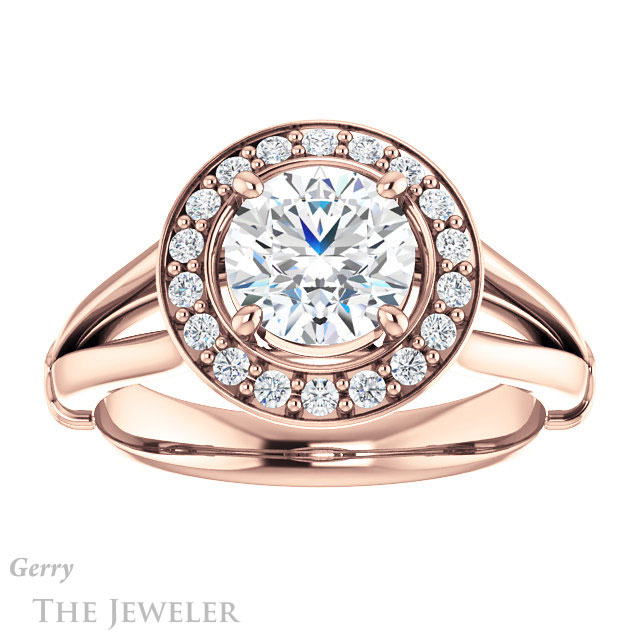 Round Cut Forever One Moissanite Engagement Ring #GTJ1035-round-fo-r 1 Round Cut Forever One Moissanite Engagement Ring #GTJ1035-round-fo-r