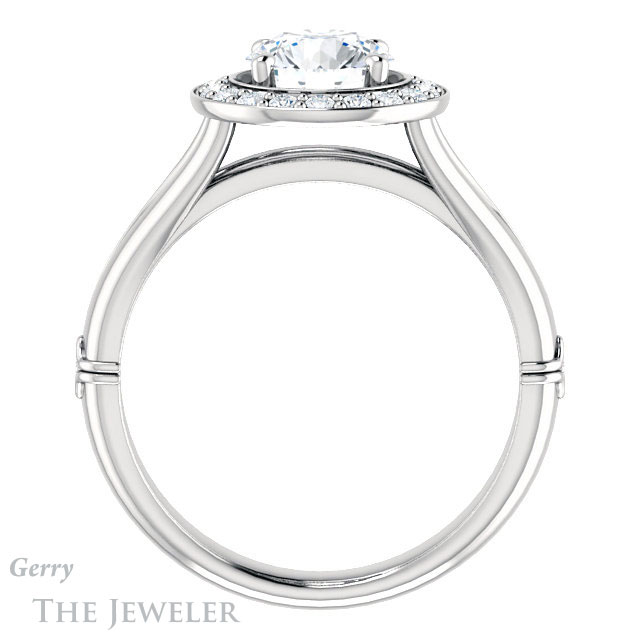 Round Cut Forever One Moissanite Engagement Ring #GTJ1035-round-fo-w 2 Round Cut Forever One Moissanite Engagement Ring #GTJ1035-round-fo-w