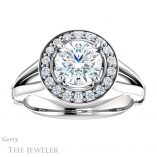 Round Cut Forever One Moissanite Engagement Ring #GTJ1035-round-fo-w 1 Round Cut Forever One Moissanite Engagement Ring #GTJ1035-round-fo-w