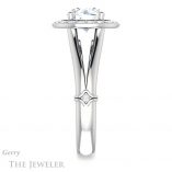 Round Cut Forever One Moissanite Engagement Ring #GTJ1035-round-fo-w 3 Round Cut Forever One Moissanite Engagement Ring #GTJ1035-round-fo-w