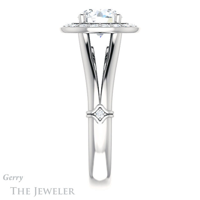 Round Cut Forever One Moissanite Engagement Ring #GTJ1035-round-fo-w 3 Round Cut Forever One Moissanite Engagement Ring #GTJ1035-round-fo-w