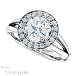 Round Cut Forever One Moissanite Engagement Ring #GTJ1035-round-fo-w 5 Round Cut Forever One Moissanite Engagement Ring #GTJ1035-round-fo-w