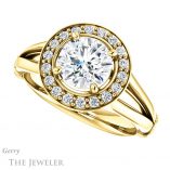 Round Cut Forever One Moissanite Engagement Ring #GTJ1035-round-fo-y 5 Round Cut Forever One Moissanite Engagement Ring #GTJ1035-round-fo-y