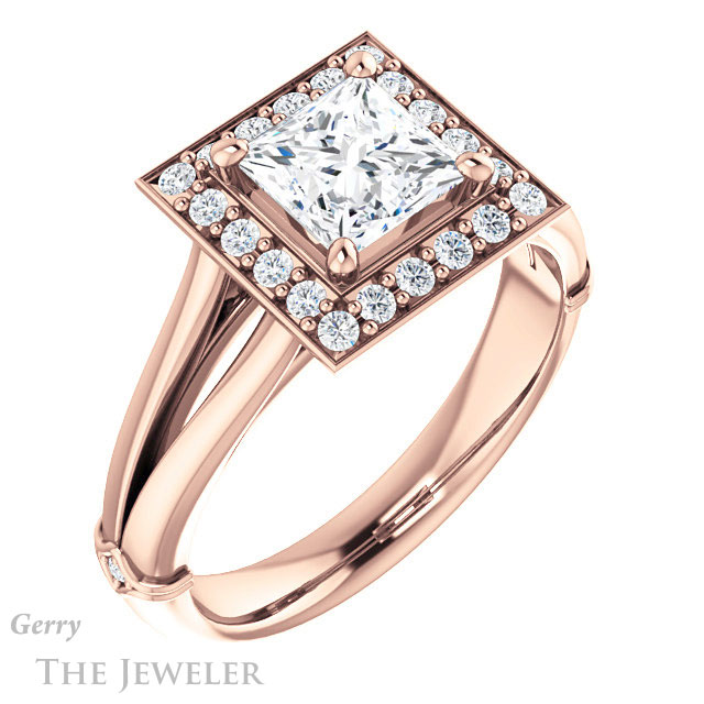 Princess Cut Forever One Moissanite Engagement Ring #GTJ1035-square-fo-r