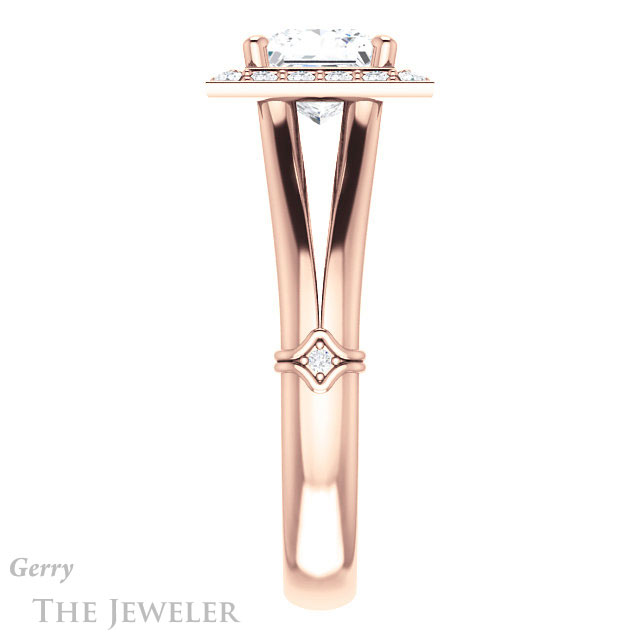 Princess Cut Forever One Moissanite Engagement Ring #GTJ1035-square-fo-r