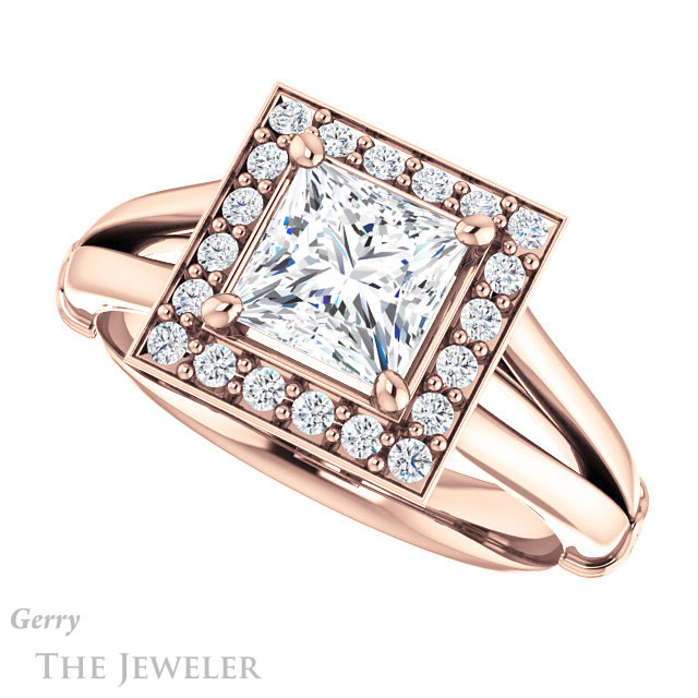 Princess Cut Forever One Moissanite Engagement Ring #GTJ1035-square-fo-r