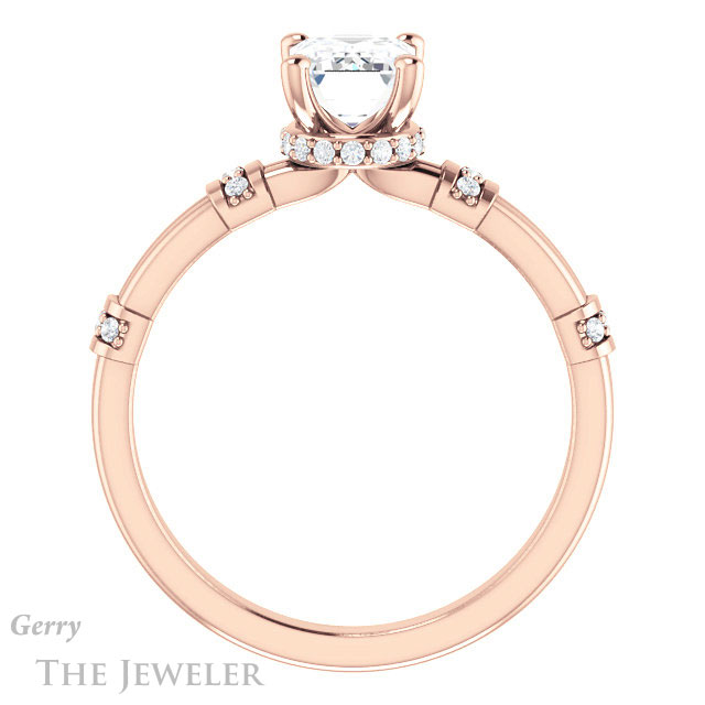 Emerald Cut Forever One Moissanite Engagement Ring #GTJ1036-emerald-fb-r | Gerry The Jeweler Emerald Cut Forever Brilliant Moissanite Engagement Ring #GTJ1036-emerald-fb-r