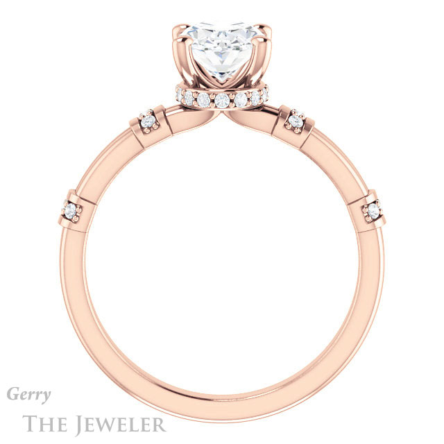 Oval Shaped Forever One Moissanite Engagement Ring #GTJ1036-oval-fo-r | Gerry The Jeweler Oval Shaped Forever One Moissanite Engagement Ring #GTJ1036-oval-fo-r