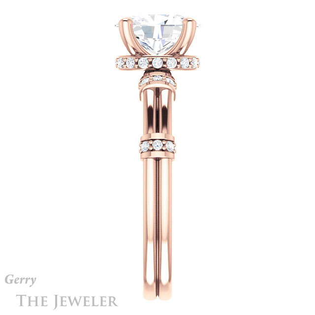 Oval Shaped Forever One Moissanite Engagement Ring #GTJ1036-oval-fo-r | Gerry The Jeweler Oval Shaped Forever One Moissanite Engagement Ring #GTJ1036-oval-fo-r