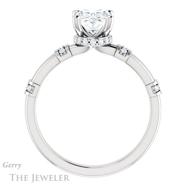 Oval Shaped Forever One Moissanite Engagement Ring #GTJ1036-oval-fo-w | Gerry The Jeweler Oval Shaped Forever One Moissanite Engagement Ring #GTJ1036-oval-fo-w