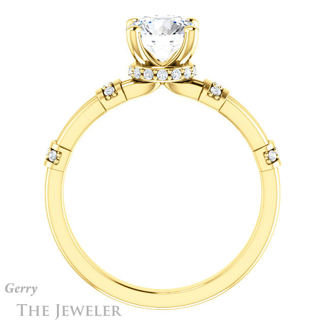 Round Cut Forever One Moissanite Engagement Ring #GTJ1036-round-fo-y | Gerry The Jeweler Round Cut Forever One Moissanite Engagement Ring #GTJ1036-round-fo-y