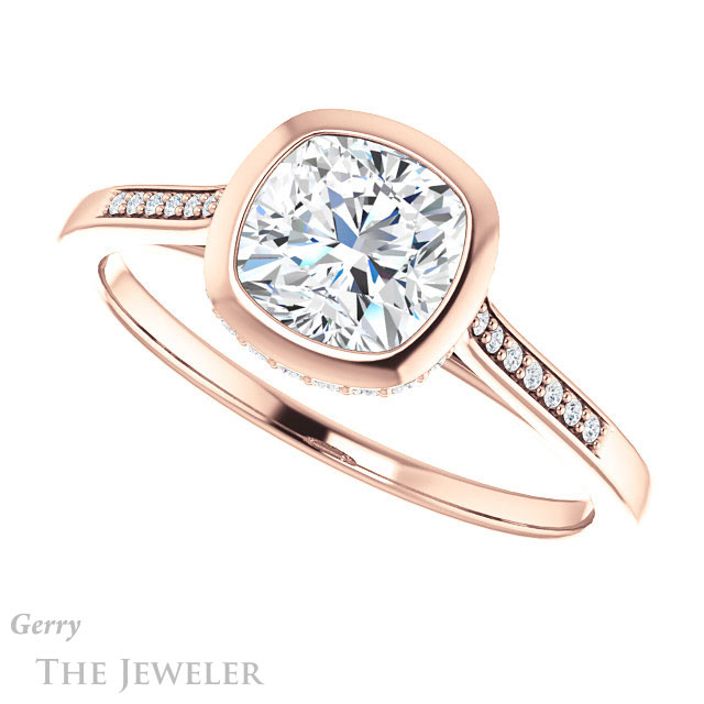 Cushion Cut Forever One Moissanite Engagement Ring #GTJ1037-cushion-fo-r 5 Cushion Cut Forever One Moissanite Engagement Ring #GTJ1037-cushion-fo-r