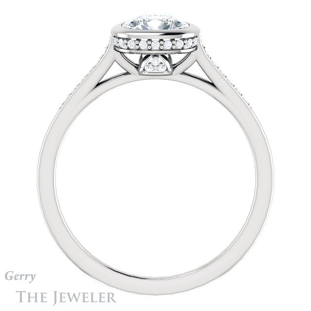 Cushion Cut Forever One Moissanite Engagement Ring #GTJ1037-cushion-fo-w 2 Cushion Cut Forever One Moissanite Engagement Ring #GTJ1037-cushion-fo-w