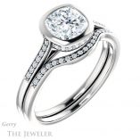 Cushion Cut Forever One Moissanite Engagement Ring #GTJ1037-cushion-fo-w 6 Cushion Cut Forever One Moissanite Engagement Ring #GTJ1037-cushion-fo-w