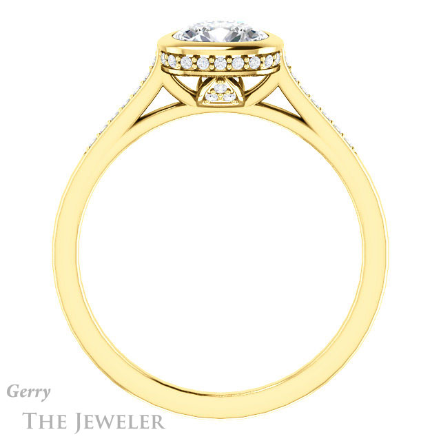 Cushion Cut Forever One Moissanite Engagement Ring #GTJ1037-cushion-fo-y