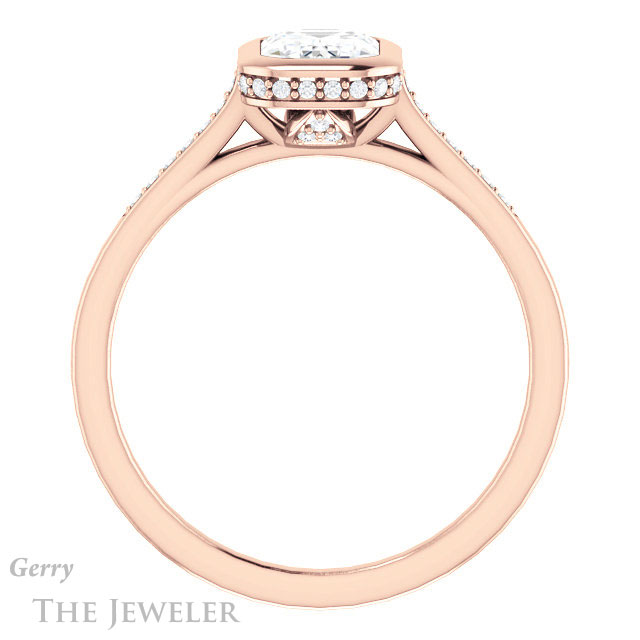 Emerald Cut Forever Brilliant Moissanite Engagement Ring #GTJ1037-emerald-fb-r