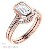 Emerald Cut Forever One Moissanite Engagement Ring #GTJ1037-emerald-fb-r 6 Emerald Cut Forever Brilliant Moissanite Engagement Ring #GTJ1037-emerald-fb-r