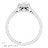 Emerald Cut Forever One Moissanite Engagement Ring #GTJ1037-emerald-fb-w 2 Emerald Cut Forever Brilliant Moissanite Engagement Ring #GTJ1037-emerald-fb-w