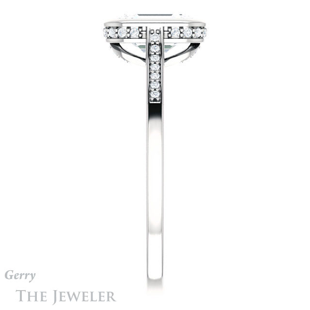 Emerald Cut Forever One Moissanite Engagement Ring #GTJ1037-emerald-fb-w 3 Emerald Cut Forever Brilliant Moissanite Engagement Ring #GTJ1037-emerald-fb-w