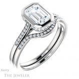 Emerald Cut Forever One Moissanite Engagement Ring #GTJ1037-emerald-fb-w 6 Emerald Cut Forever Brilliant Moissanite Engagement Ring #GTJ1037-emerald-fb-w