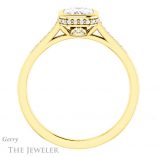 Emerald Cut Forever One Moissanite Engagement Ring #GTJ1037-emerald-fb-y 2 Emerald Cut Forever Brilliant Moissanite Engagement Ring #GTJ1037-emerald-fb-y